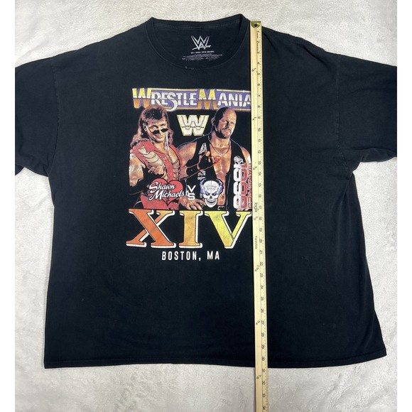 WWE Wrestlemania XIV Stone Cold vs Shawn Michaels Retro Black T-Shirt Size 3XL - Picture 6 of 7